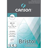 Bloc Encolado- A4- 20 Hojas- Canson Bristol Satinado 250g